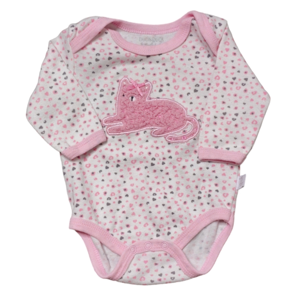 Pink Cat Baby Girl 0-3M Onesie